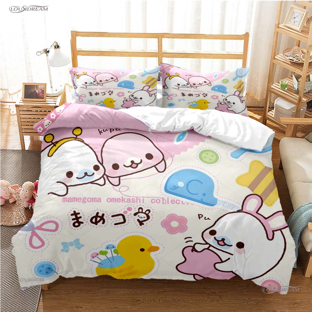 Cute Cartoon M-MAMEGOMA All Season Duvet Cover Kawaii Bedding Set Soft Quilt Cover and Pillowcases Teen Single/Double/Queen/King