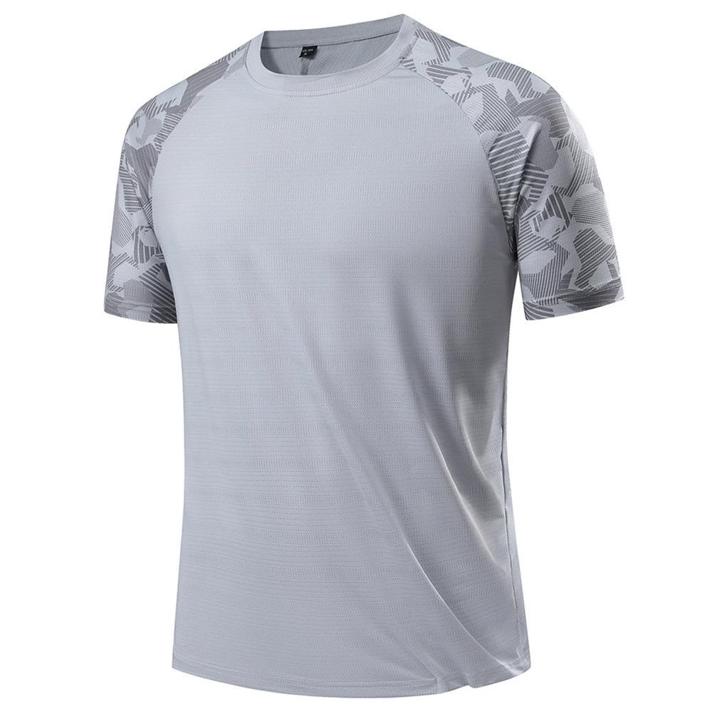 Мужская быстросохнущая футболка, быстросохнущая футболка с короткими рукавами Ice Silk, летняя рубашка с короткими рукавами Ice Silk L