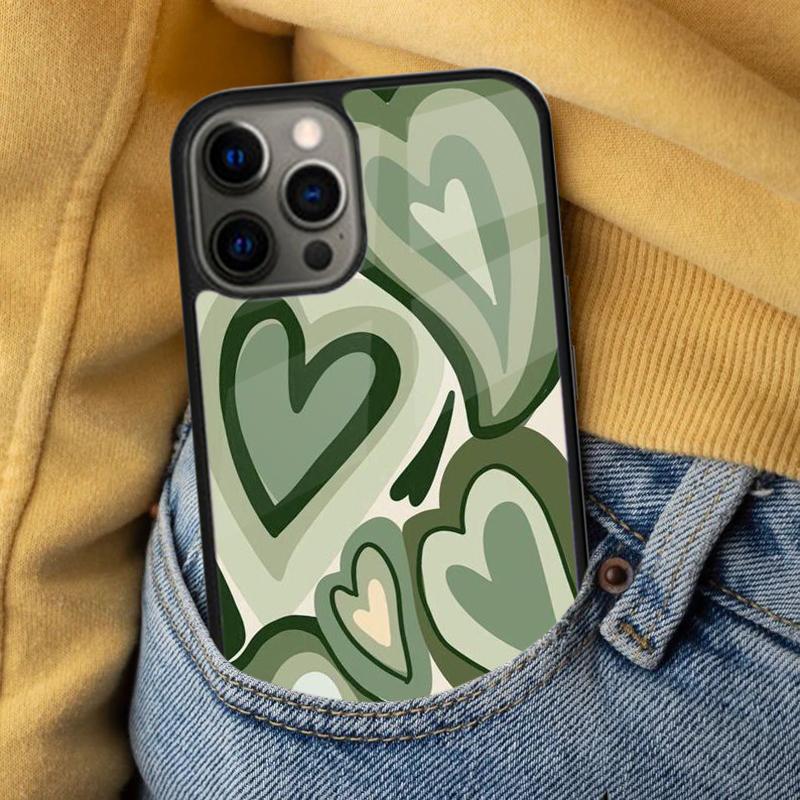 green aesthetic Soft Phone Case for iPhone 17 Air 16e Pro max 15 Pro 13 14 Plus 11 12 MagSafe Magnetic Coque