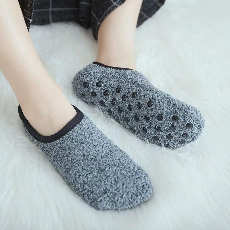Korallenfleece Bootssocken Bodensocken Dicke Socken Einleger Fleecegefütterte Socken Indoor Yoga Socken
