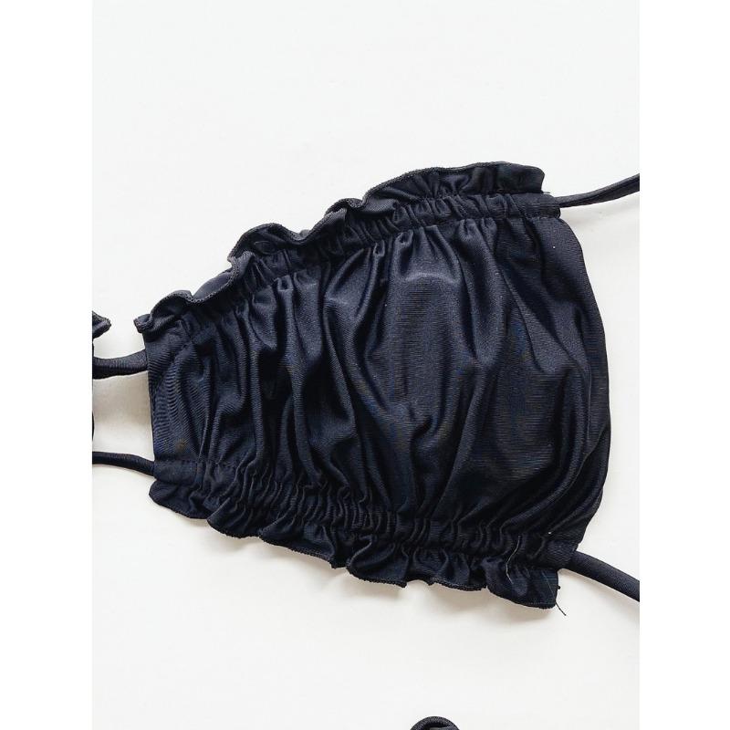 One Piece Swimsuit Sexy Swimsuit Solid Color Low Waist Bikini