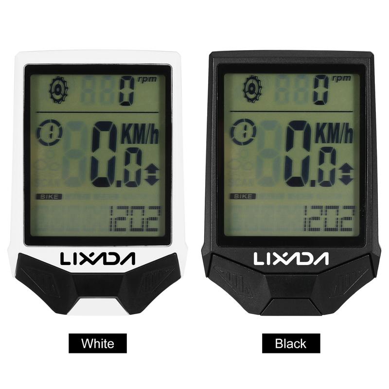 LIXADA Wireless Bike Computer Speed Meter with Heart Rate Sensor Backlight Display Multifunction Waterproof Cycling Speedometer