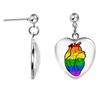 LGBT Kunst Homo Lesbische Trots Regenboog Hartvormige Glazen Cabochon Druppel Oorbellen Bedel Sieraden Voor Homoseksualiteit Meisjes Cadeau
