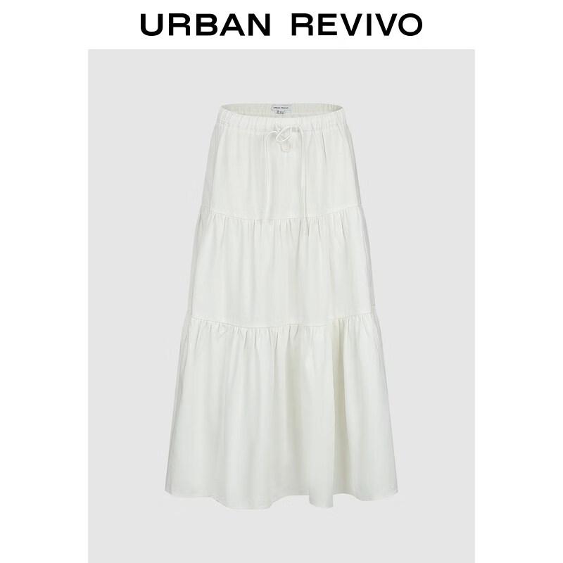 UR Women s Pleated Drawstring Casual Long Skirt XXS