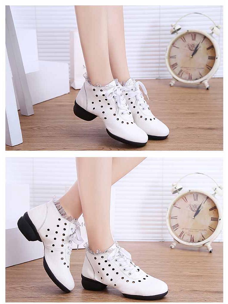 Women's Modern Ballroom Mid-Calf Dance Boots - Soft Sole, Mid-Heel.