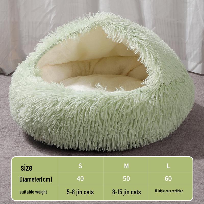 Universal Cat House & Bed: All-Season Enclosed Pet Bed for Cats & Dogs, Cozy Winter Warmth