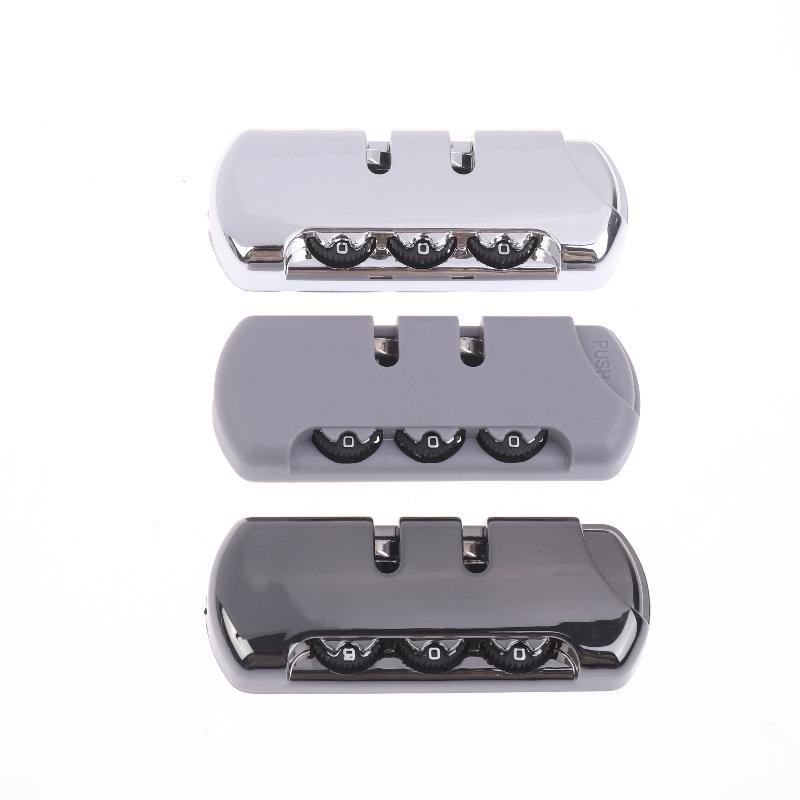 2Sets 3 Digits Luggage Lock Zinc Alloy Lock Catch Plastic Frosted Appearance Suitcase Password Security Lock With Screws