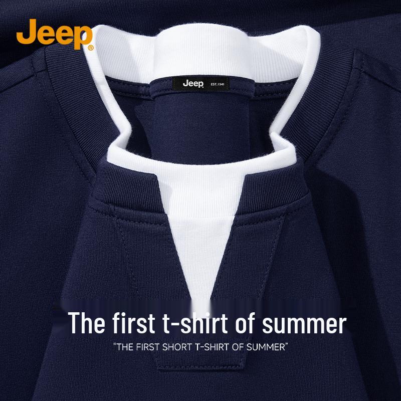

JEEP Men s Heavyweight Cotton Short Sleeve Layered T-Shirt M