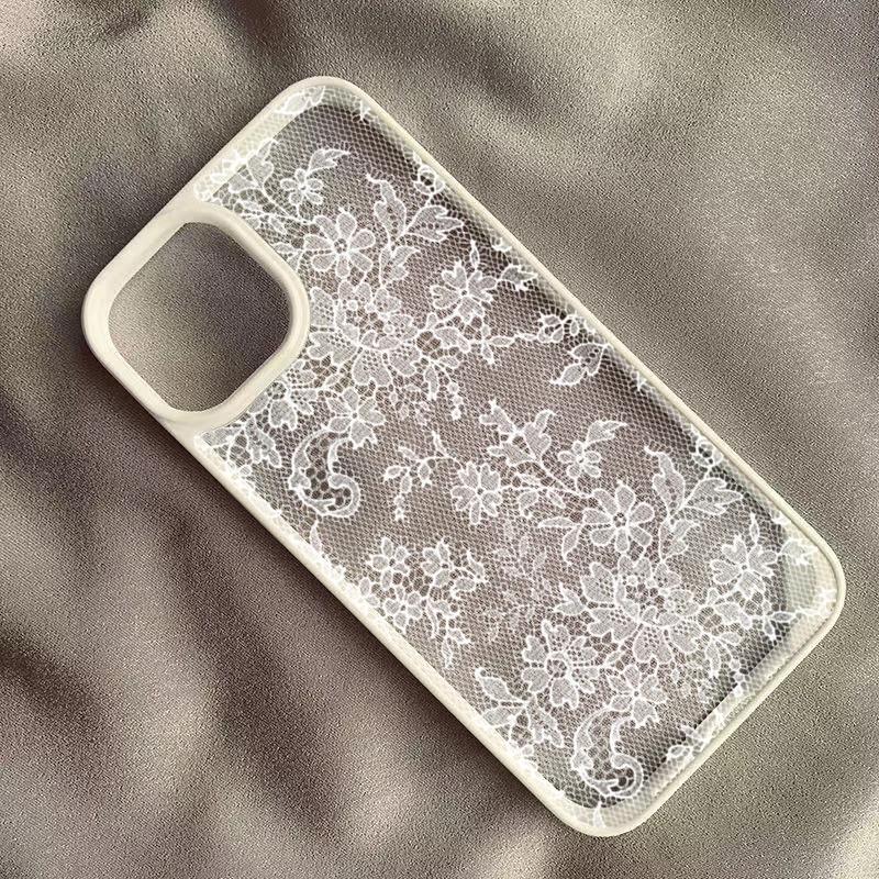 Fortschrittliche Sexy Weiße Spitze Handyhülle Für IPhone 17 Air 16 15 14 13 12 11 Pro Max Plus Kreative Schutzhülle Mode Funda
