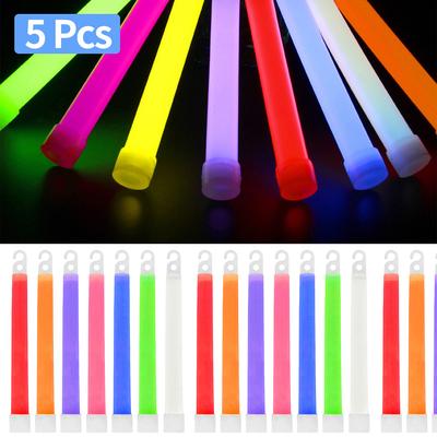 5pcs Outdoor Emergency Glow Sticks with Hook Non-toxic Hiking Camping Equipment Concert Party Light Stick LED Glow Sticks