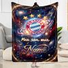 Bayern Munich Galaxy Fan Art Customize Your Name Blanket Throw Customizable Blanket Durable Comfort Suitable for Picnics Office Chair Seaside