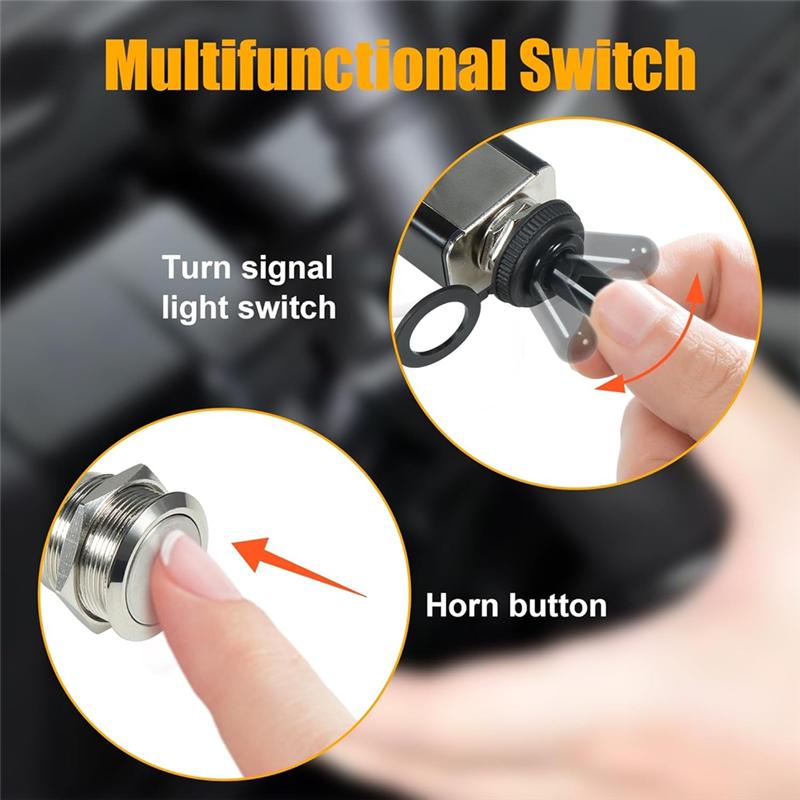 A16P-Universal Turn Signal Kit With Amber LED Blinker Wide For Polaris, Can-Am, Kawasaki, Pioneer, Golf Cart, Arctic Cat