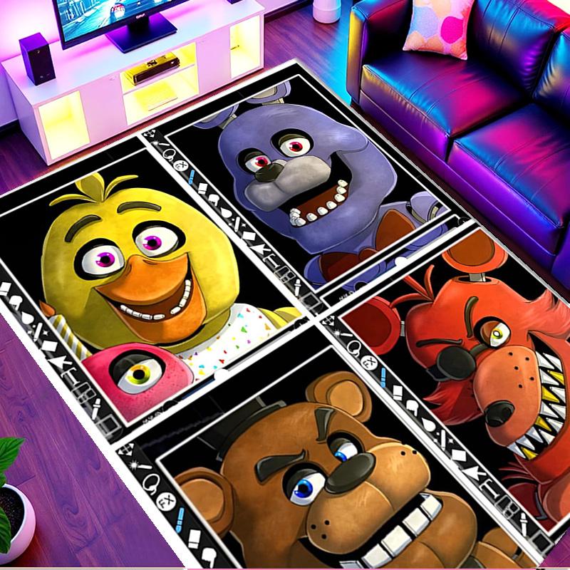 Five Nights at Freddy's Druckteppich, Waschbarer Bodenteppich, Für Eingangsbereich Schlafsaal Waschküche Büro Arbeitszimmer, Heimdekoration Geburtstag Weihnachtsgeschenk