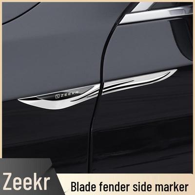 Zeekr 007/001X 3D Stereo Metal Fender Blade Sticker - Stainless Steel Car Decoration