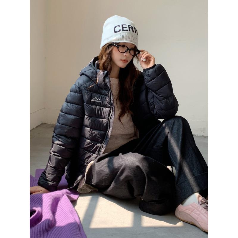 Down padded clothes women's winter new hooded small padded jacket loose casual warm padded jacket