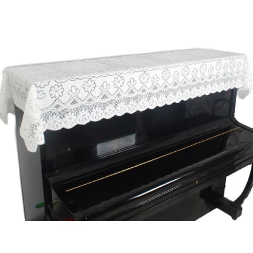 

Micopuella Lace Upright Piano Cover, Approx. 200 x 90 cm, Floral Top Cover (White)