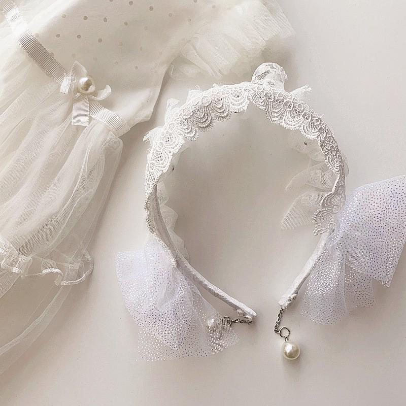 French Retro Princess Lace Pearl Lolita Headband & Hair Accessories