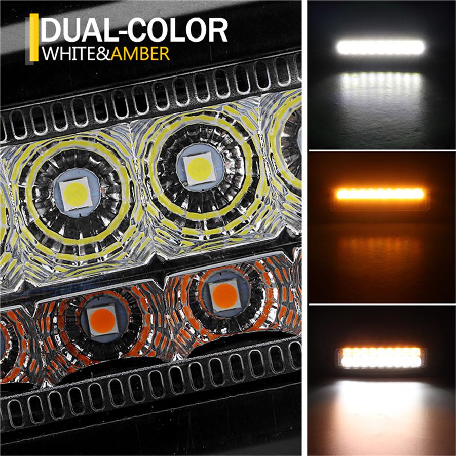 Universal 7.3 Inch 54W Dual Colors Combo Led Work Light Car Off Road Drl Fog Light