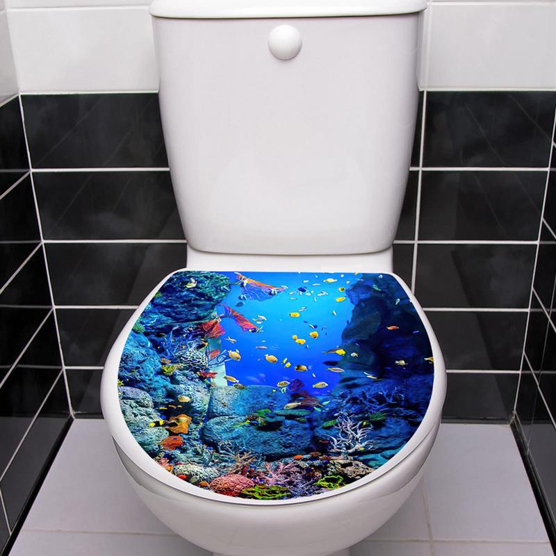 Toilet Sticker Decal Sea Theme Toilet Sticker Wall Stickers Murals Bathroom Decals Easy Maintenance Toilet Decal decoration
