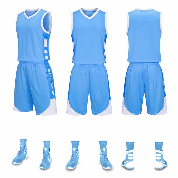 

Basketball Suit Men S And Children S Jerseys Printing Group Buying College Sports Games Adult Training Clothes Vest Team Clothes 5XL небесно-голубой