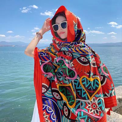 Scarf Women Winter Warm Scarves Vintage Bohemian Ethnic Style Art Shawl Wrap Beach Towel Tassels