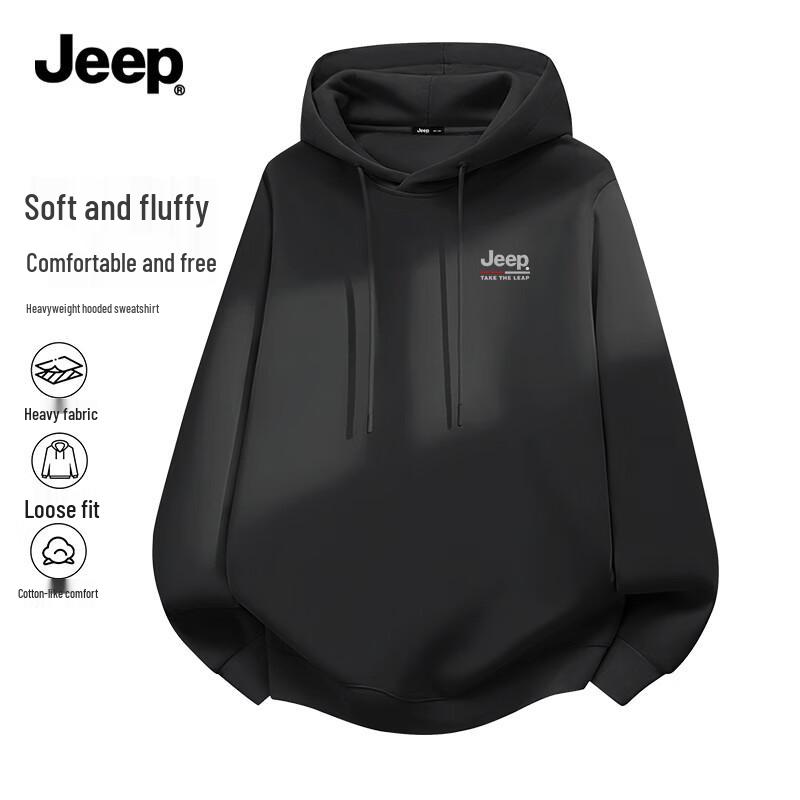 Jeep Men's Loose Fit Hooded Sweatshirt