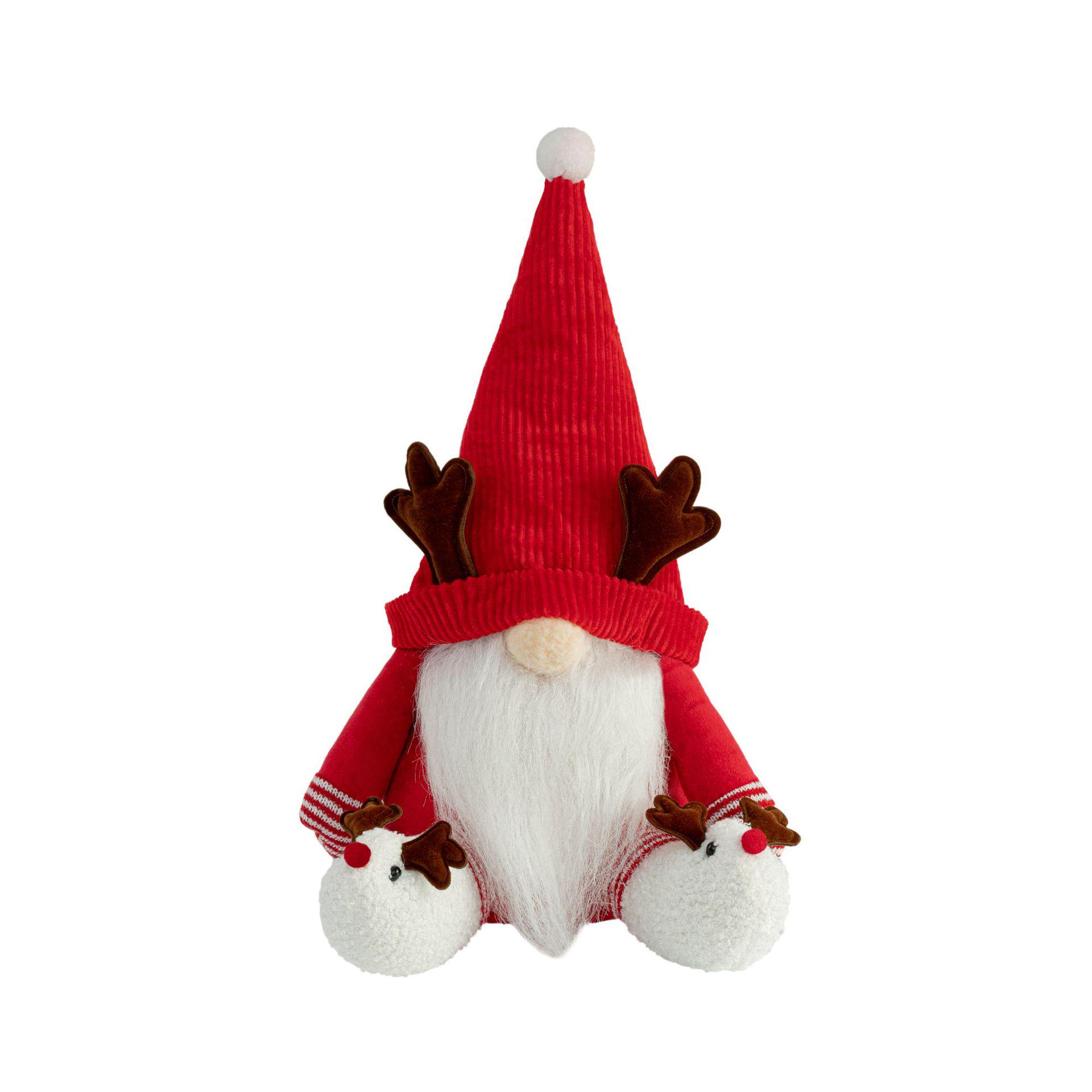 Nordic Style Reindeer and Faceless Old Man Christmas Figurine.