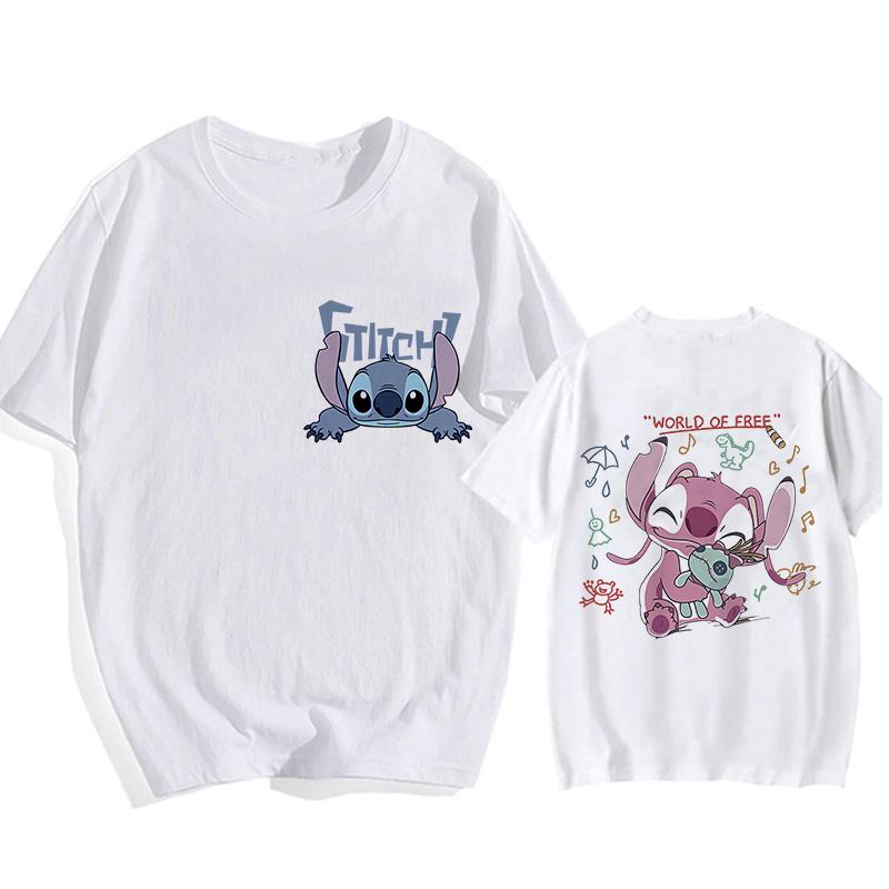 Hip Hop Shirt EU Size Unisex Disney Lilo Stitch Cartoon T Shirt Stitch Cute Unisexga Tshirt Yk Graphic Tshirt Top Tees Clothes