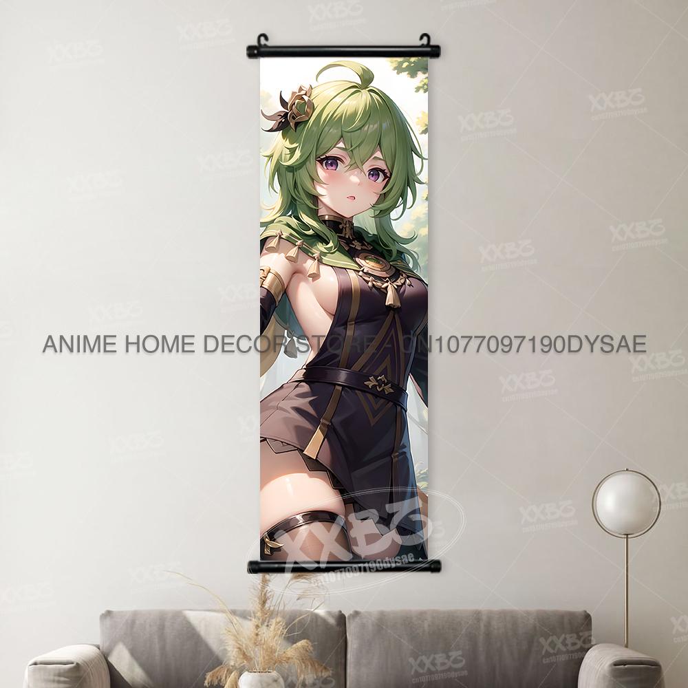 Genshin Impact Game Posters Xiangling Scrolls Picture Yaoyao Decorative Paintings Yun Jin Anime Home Decor Layla Wall Artwork