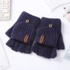 New Thickened Knitted Gloves Touch Screen Keep Warm Cold-proof Gloves Windproof Open Flip Winter Mittens Women Men