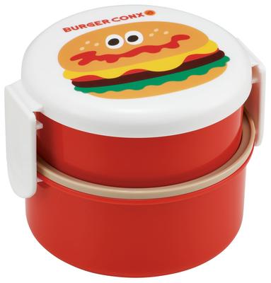 Round Lunch 500ml Two with Made In Burger Concus Hello Box, Capacity, Tiers, Fork, Japan, ONWR1-A