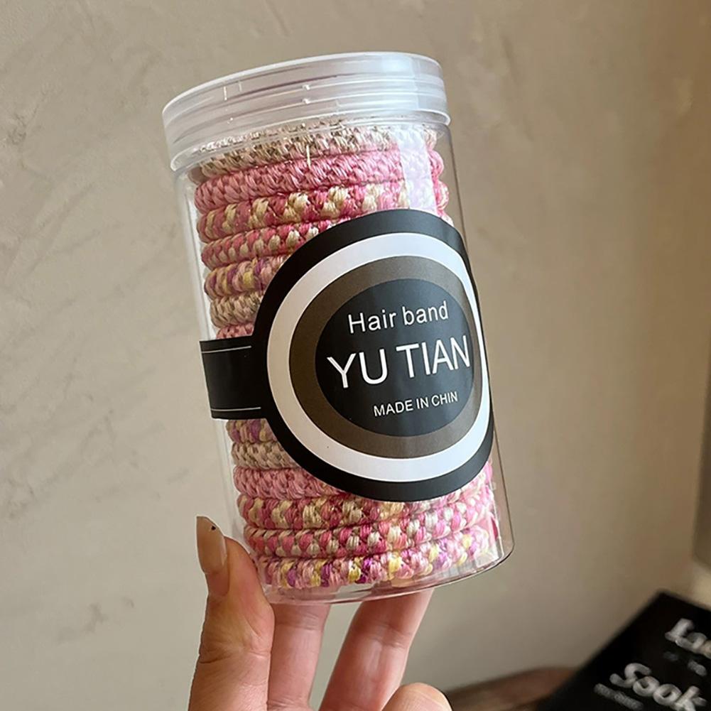 15pcs/set Braided Highly Elastic Hair Tie Durable Multi-colored Thick High Ponytail Rubber Band Headwear Hair Accessories