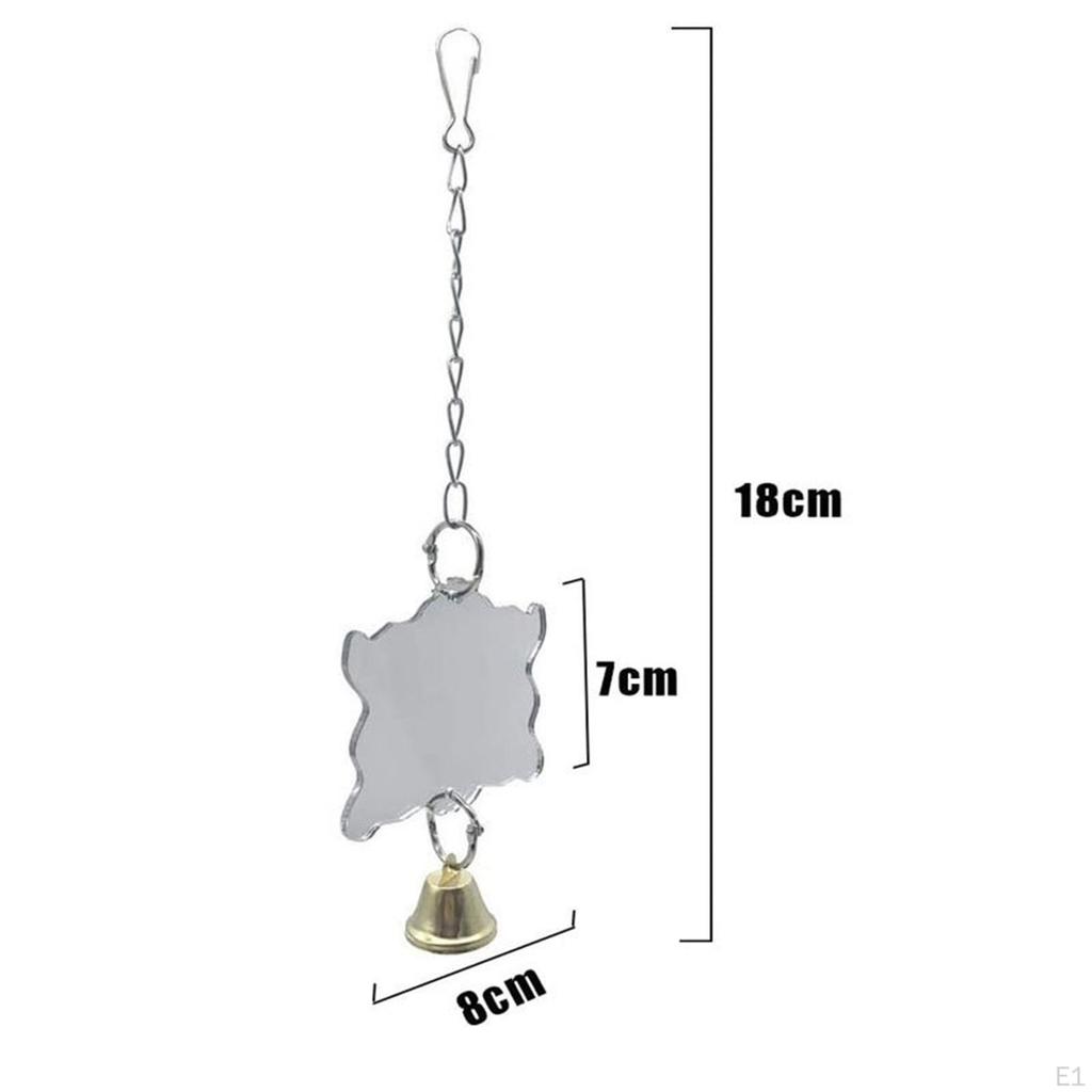 Parrot Mirror Toys Accessories Hanging Interactive Clip on Cage Accessory Bites Toy