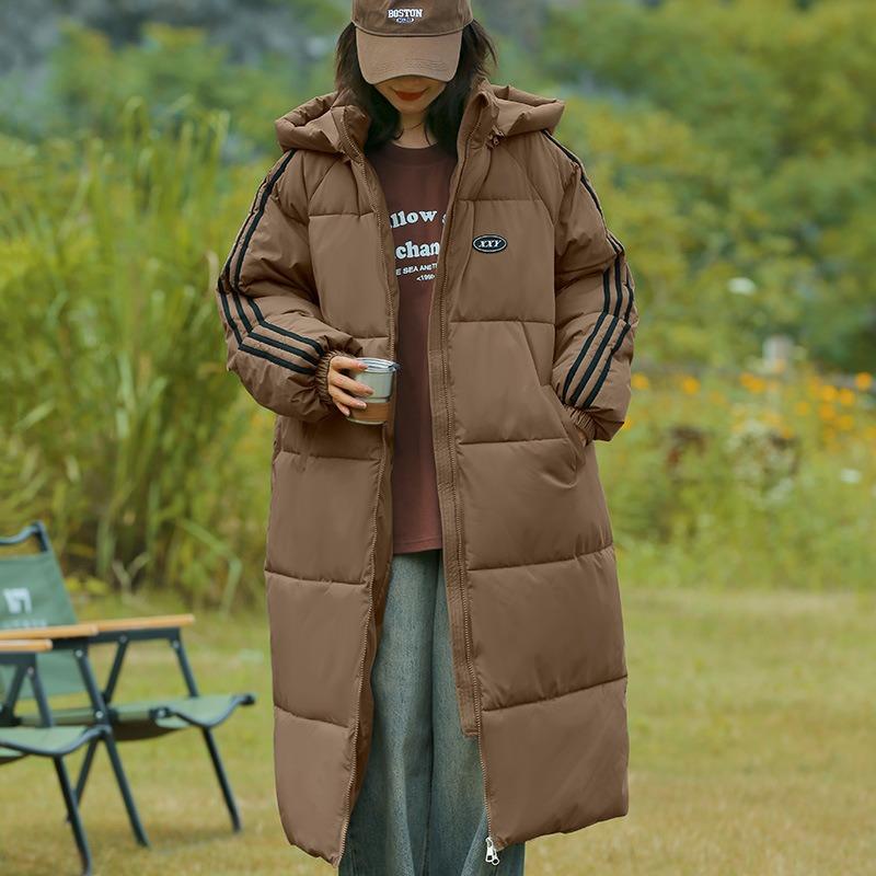 

Средняя и длинная пуховая хлопковая одежда для женской зимы новая выше колена студенческая свободная большого размера утолщенные хлопковые куртки, одежда-хлеб 2XL suggestion [150-170] catties темно-коричневого