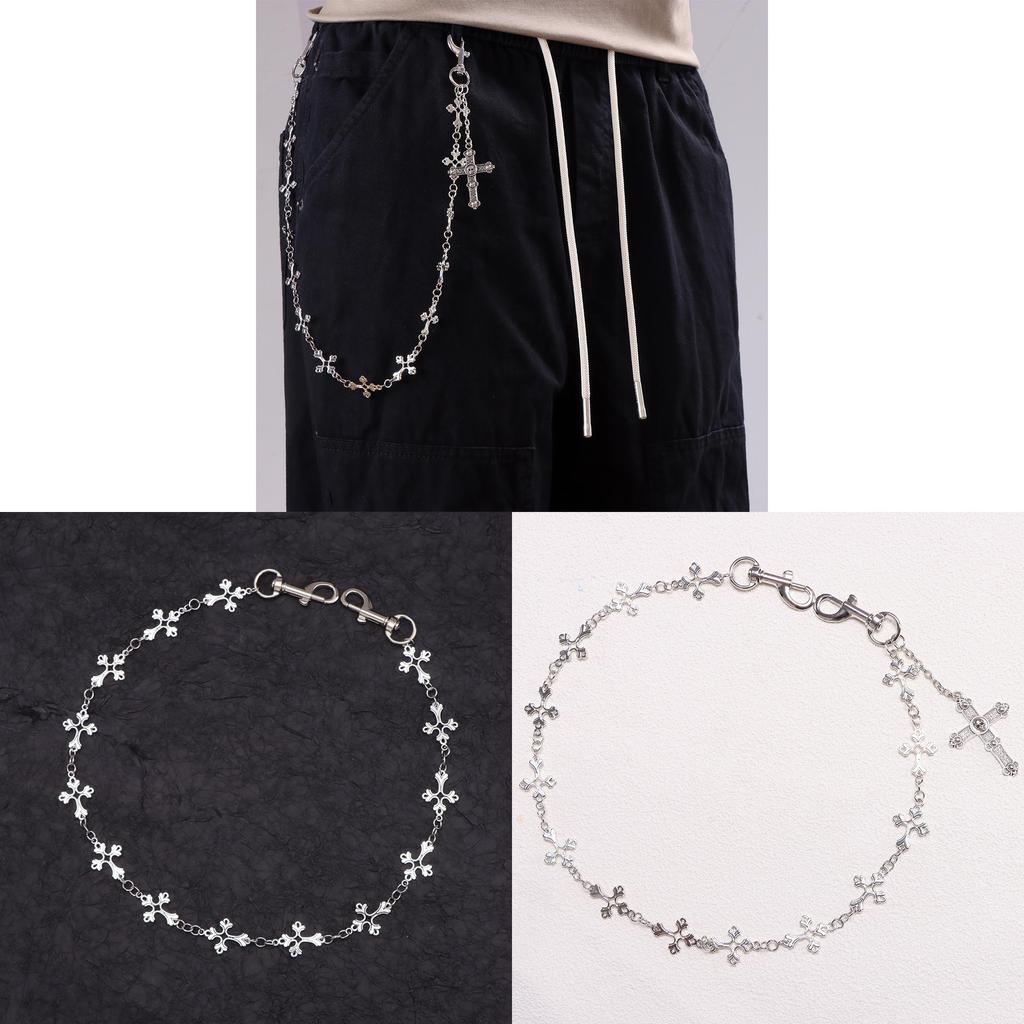 Retro Cross Metal Belt Chain For Adults Punk Gothic Jewelry Gift Accessory