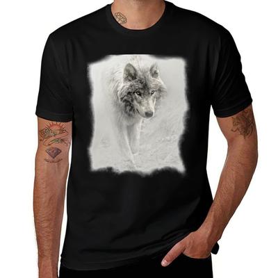Timber Wolf In The Mist Tshirt Basic Simple Casual Short Sleeve Tee