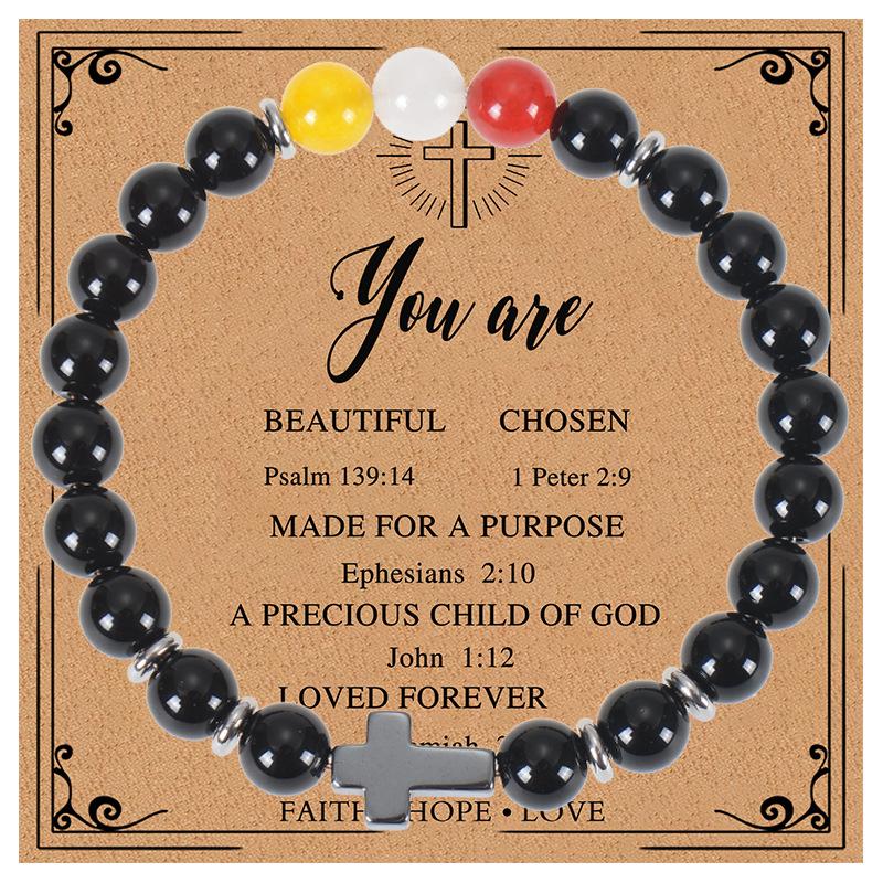 Natural Stone Bracelet Beads Emperor Stone White Turquoise Inspired Sturdy Elephant Bracelet With Blessing Card Women Gift