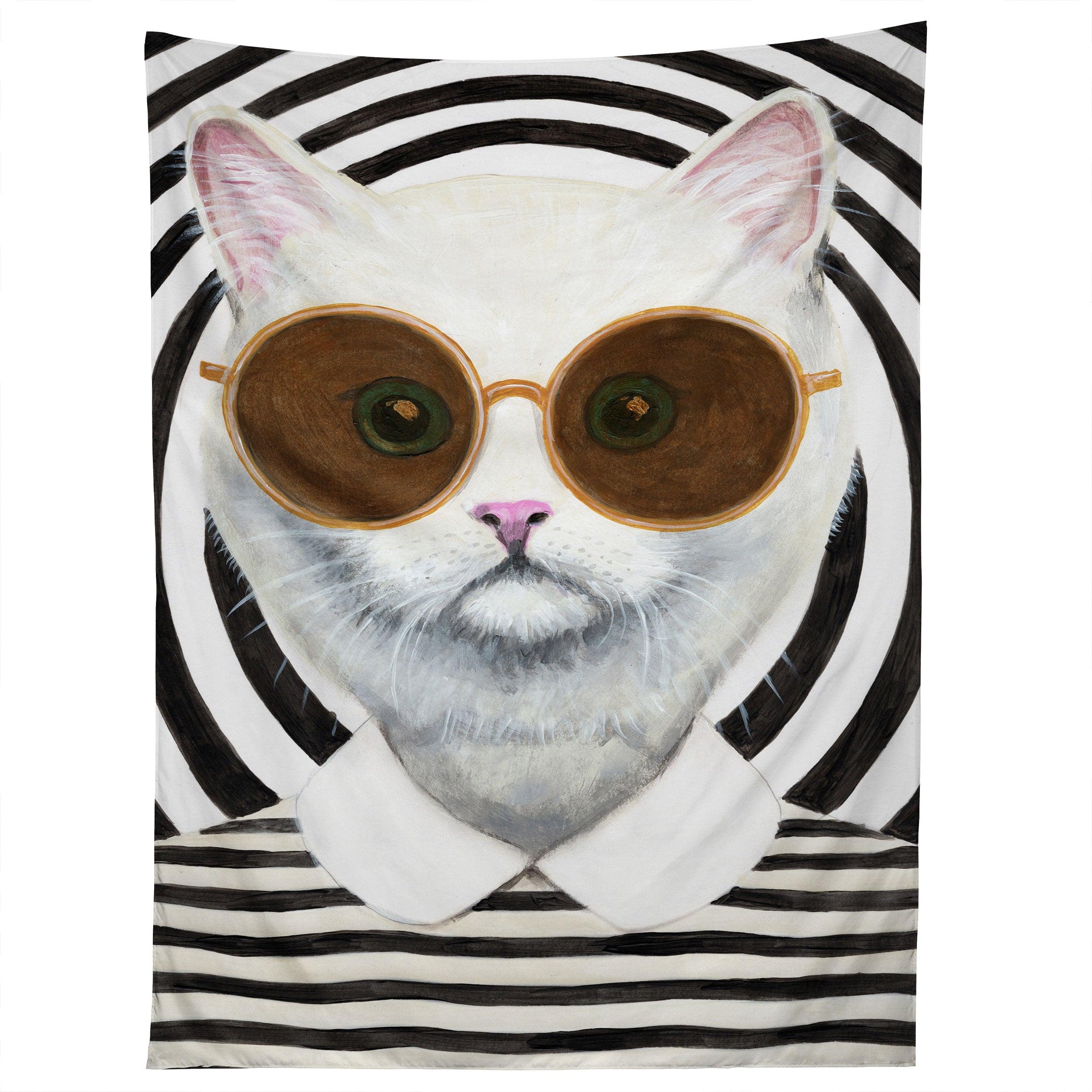 STRIPY CAT tapestry 75x100