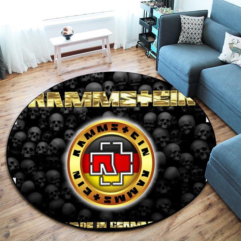 Famous German Rock Heavy Metal Band Rammstein Tile Lindemann Circular Carpet Decoration Anti Slip Home Table and Chair Mat Aisle Door Mat Carpet D15