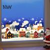 European Style Town Decals Christmas Static Window Clings, Snow Snowflake Decals, Festive Holiday Ornaments Winter Glass Stickers for Home Decor