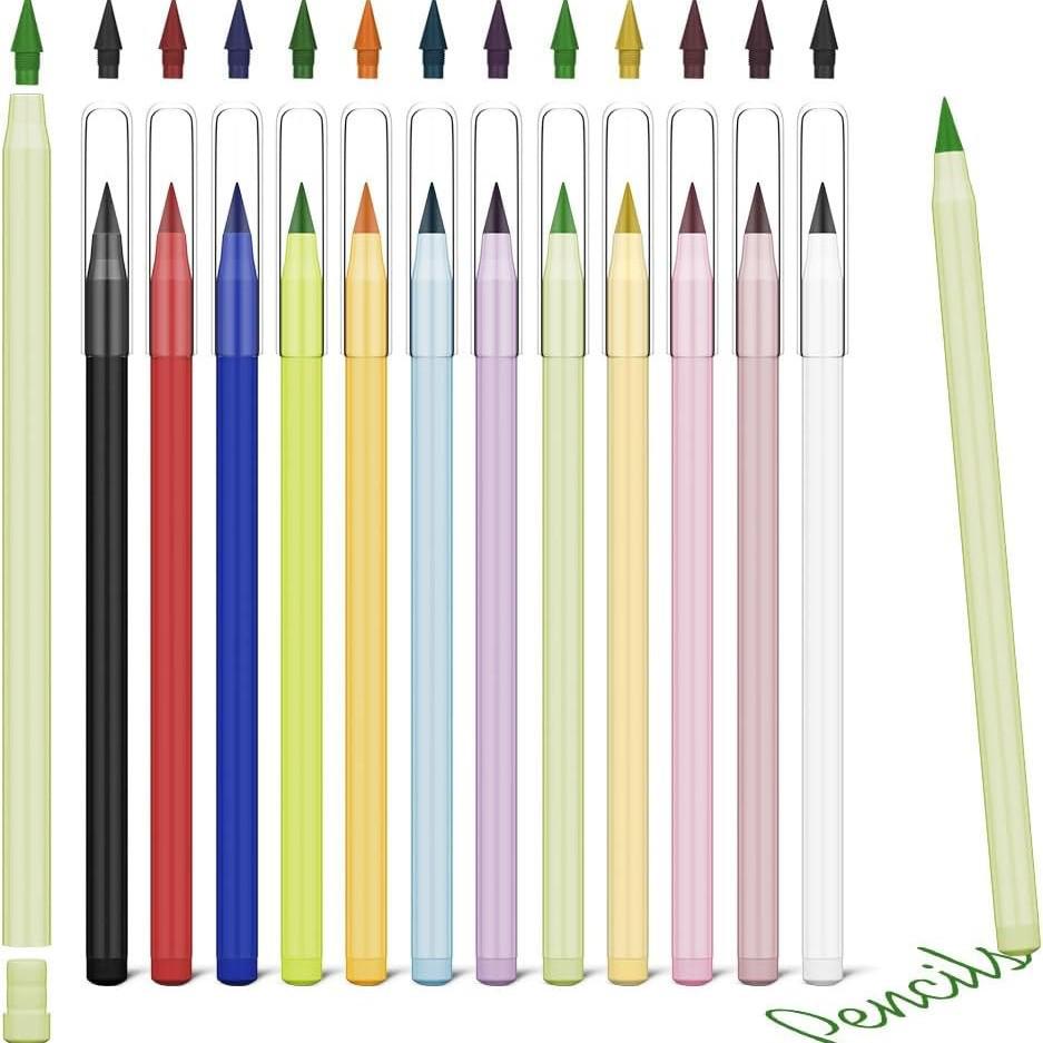 Eternal Pencil: No-Sharpen, Erasable, Break-Resistant Lead, Inkless, Ideal for Sketching & Correcting Writing Posture (Student Set)