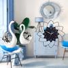 2 Pieces Swan Figurines for Living Room Decor Quiet Indoor Wall Clock Simple Decorative Clocks