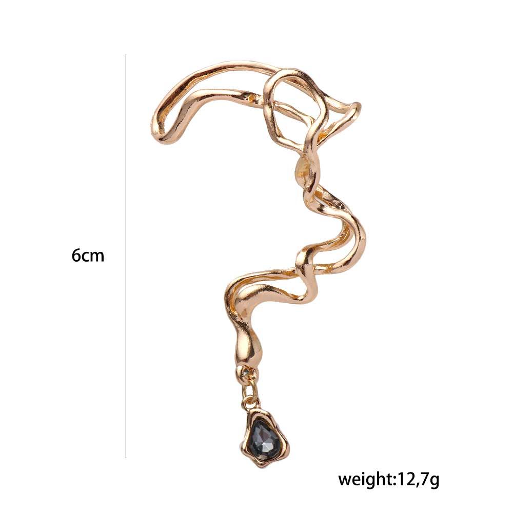 Geometric Vintage Y2K Irregular Earrings Snake Ear Hook Women Clip  Earrings Korean Style Jewelry