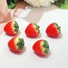Artificial Mini Strawberry Resin Figurine Simulation Tiny Strawberry Statues Lifelike Faux Fruits Bulk for DIY Crafts Cake Topper Home Office Desktop