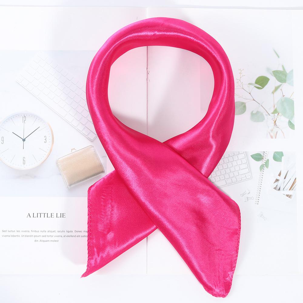 

Шелковый платок 50*50 см Женский Маленький Мягкий Квадратный Декоративный Головной Платок Многоцветный Полосатый Принт Косынка Шейный Платок Однотонные Цвета 50cm