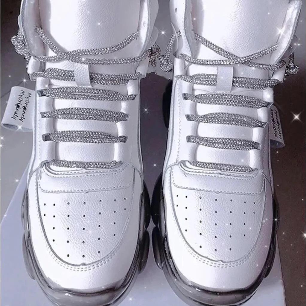 Luxury Rhinestone Shoelaces Rainbow Diamond Shoe laces Sneakers Laces Shoes Round Shoelace 100/120/140/160CM 1Pcs DIY Strings