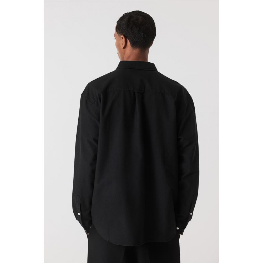 H M Regular Fit Oxford sHirt Black