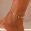 Multi Layered Ankle Chains Summer Beach Ankle Chains Street Photos Metal Chains Round Bead Chains Sparkling Diamond Ankle Chains