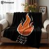 Fire Print Cartoon Anime Print Flannel Blanket Soft Warm Throw for Kids Bedroom Sofa Bed Christmas Office Car