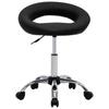 Rolling Work Stool Black Synthetic Leather